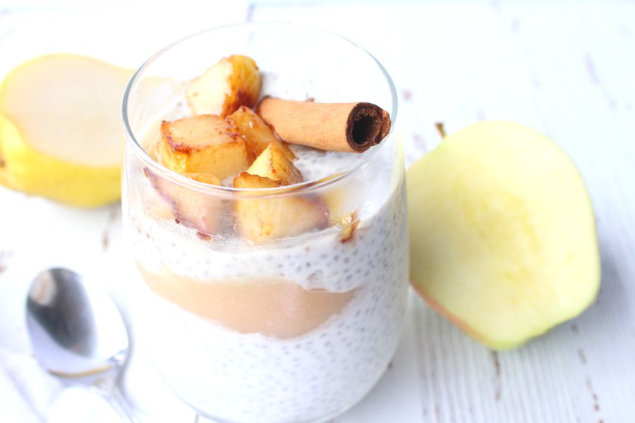 Apple, Pear, Chia Seed Pudding (vegan)