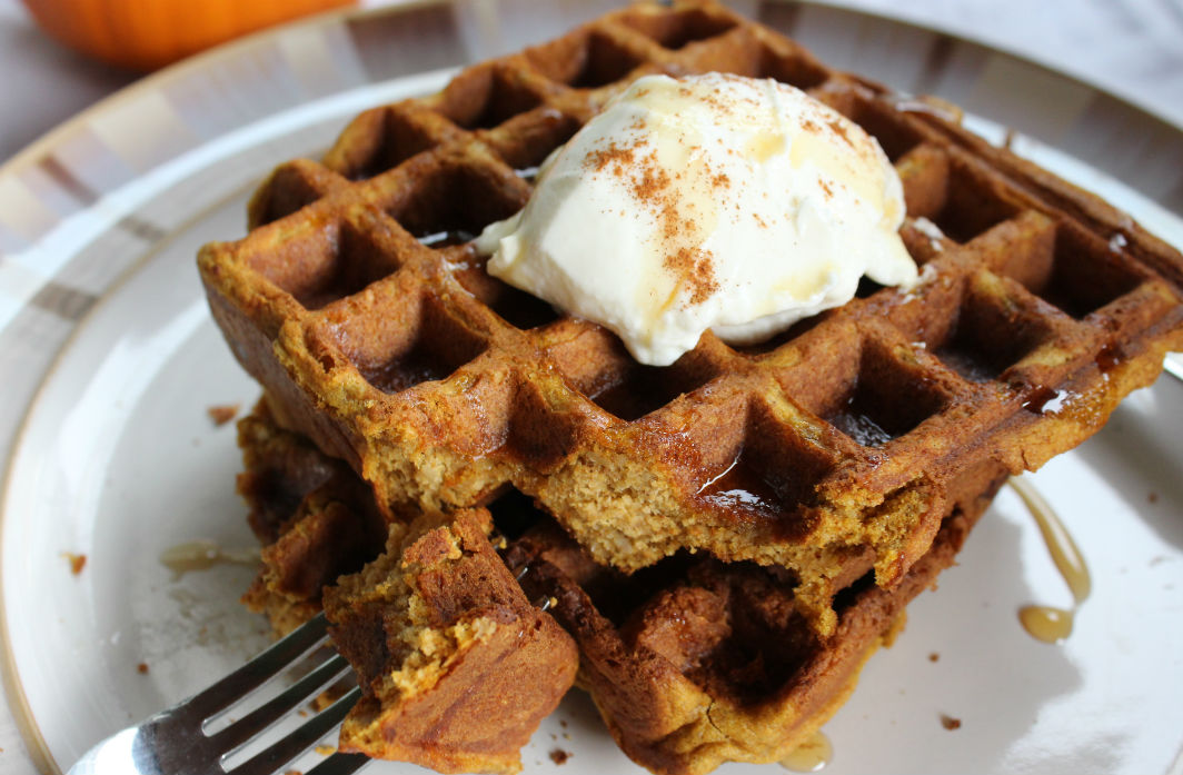 Pumpkin Buckwheat Waffles (gluten free)