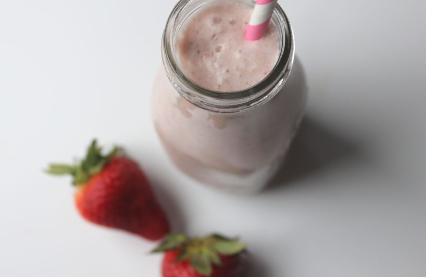 Strawberry Banana Smoothie with Homemade Coconut Milk